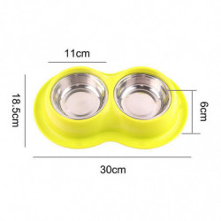 Pet Stainless Steel Double Bowl Pet Dog Bowl Tableware Cat Anti-antworm Cat Bowl
