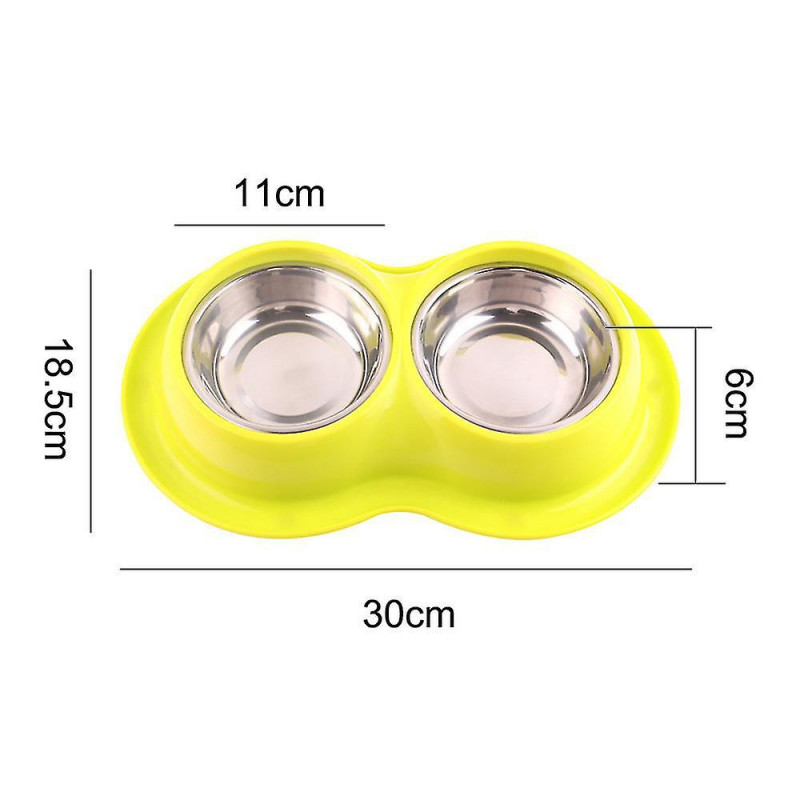 Pet Stainless Steel Double Bowl Pet Dog Bowl Tableware Cat Anti-antworm Cat Bowl