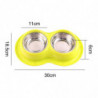 Pet Stainless Steel Double Bowl Pet Dog Bowl Tableware Cat Anti-antworm Cat Bowl