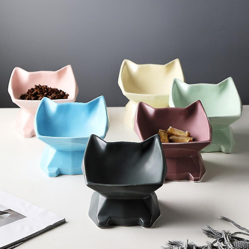 Cat Bowl Dog Bowl Oblique Mouth Bowl High Foot Bowl Flat Face Cat Bowl To Protect The Spine