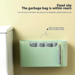 Plastic Bag Organizer, Wall Mount/Adhesive Hanging Storage Dispensers - Washable Garbage Bag Holder