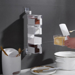 Punch- Mount Rotatable Ing Box Container With Spoon