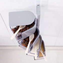 Punch- Mount Rotatable Ing Box Container With Spoon