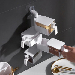 Punch- Mount Rotatable Ing Box Container With Spoon