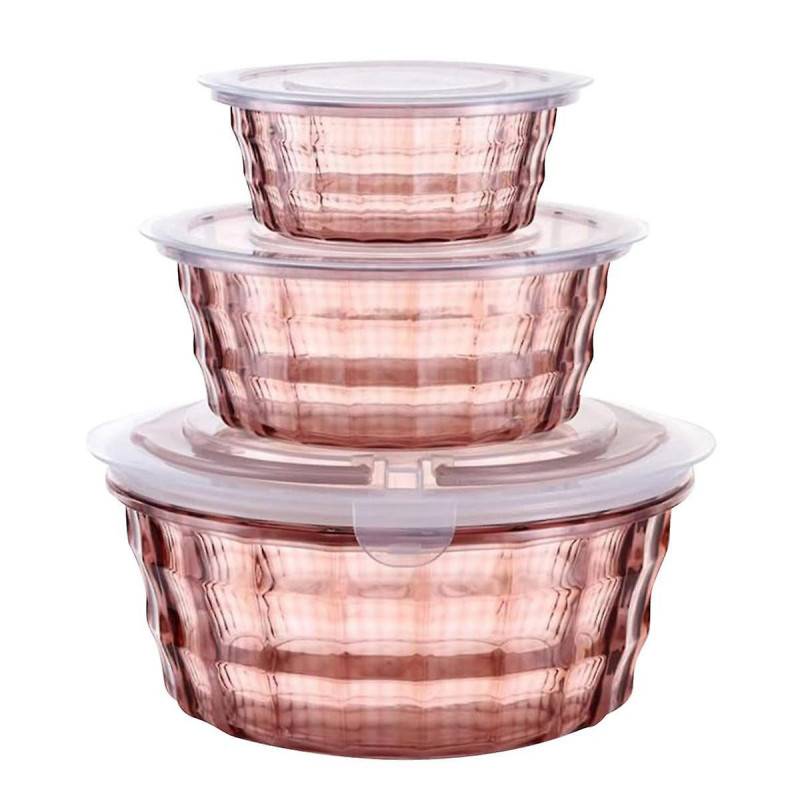Plastic Fruit Box Fruit Containers With Tureen Bowl Clear Plastic Container Plastic Container Sealed Container Pink