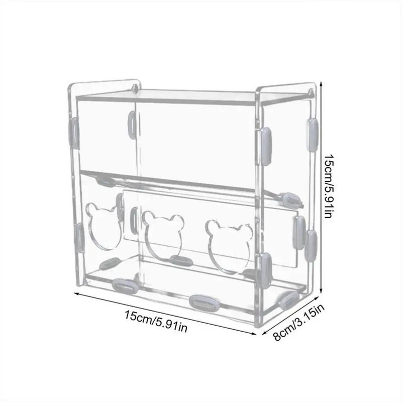 Parrot Feeder Box Acrylic Feeding Container No-Mess Multihole Food Box Clear Bird Food Dispenser Box for Finches Parrots