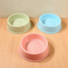 3pcs Medium Candy Colored Round Bowl Plastic Foods Container for Pet Dog Cat Random Color