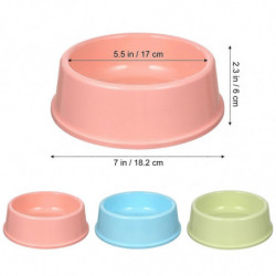 3pcs Medium Candy Colored Round Bowl Plastic Foods Container for Pet Dog Cat Random Color