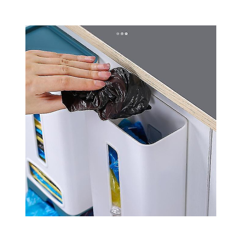 Pink Adhesive Wall Mounted Plastic Bag Organizer, Kitchen Trash Bag Dispenser, Plastic Bag Holder wi