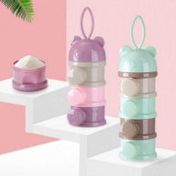 Cartoon Milk Powder Dispenser Portable Large Capacity Infant Milk Powder Box Candy Food Box Light Green