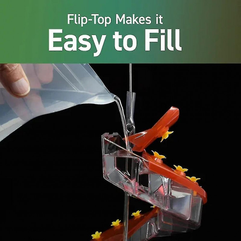 Helixes 32-port Hummingbirds Feeder Rotating Birds Food Dispenser Flip Top Birds Food Container