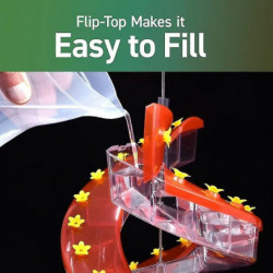 Helixes 32-port Hummingbirds Feeder Rotating Birds Food Dispenser Flip Top Birds Food Container
