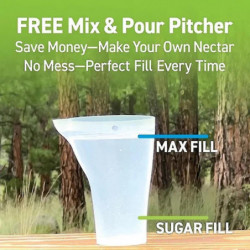 Helixes 32-port Hummingbirds Feeder Rotating Birds Food Dispenser Flip Top Birds Food Container