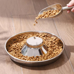 Stainless Steel Dog Bowl Hammered Puppy Litter Food Feeding Weaning