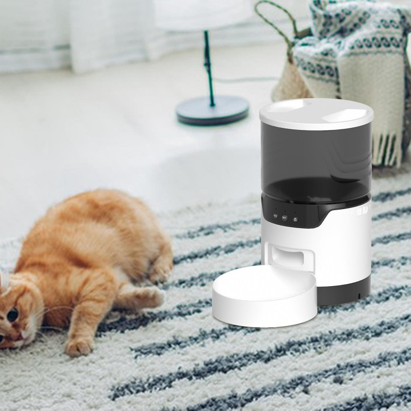 Automatic Cat Feeder with Timer, Portable Convenient Dog Feeder, Cat Dry Food Dispenser for Small Medium Dog Puppy