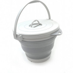 10l (2.64gallon) Collapsible Fishing Bucket With Locking Lid - Foldable Round Tub - Portable Plastic Water Pail - [...]