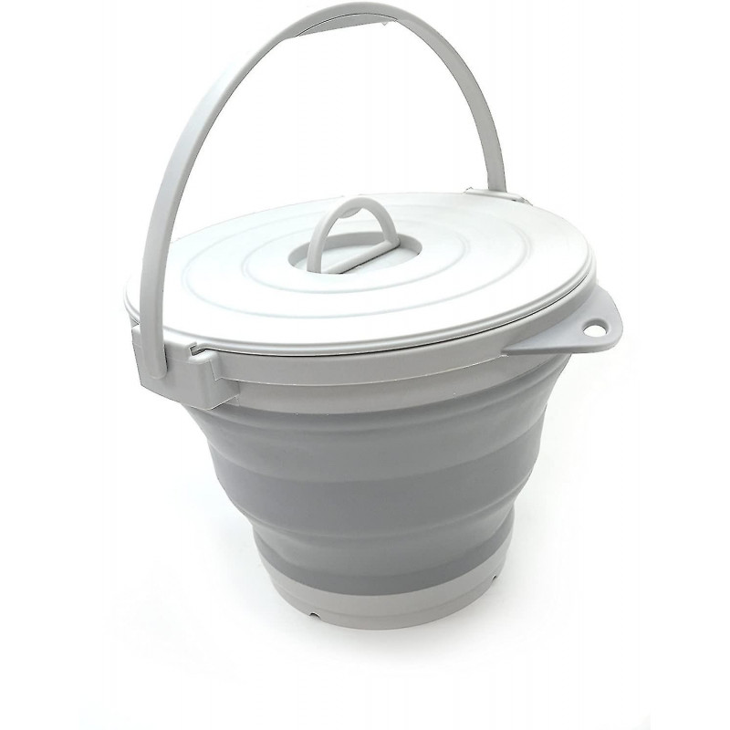10l (2.64gallon) Collapsible Fishing Bucket With Locking Lid - Foldable Round Tub - Portable Plastic Water Pail - [...]