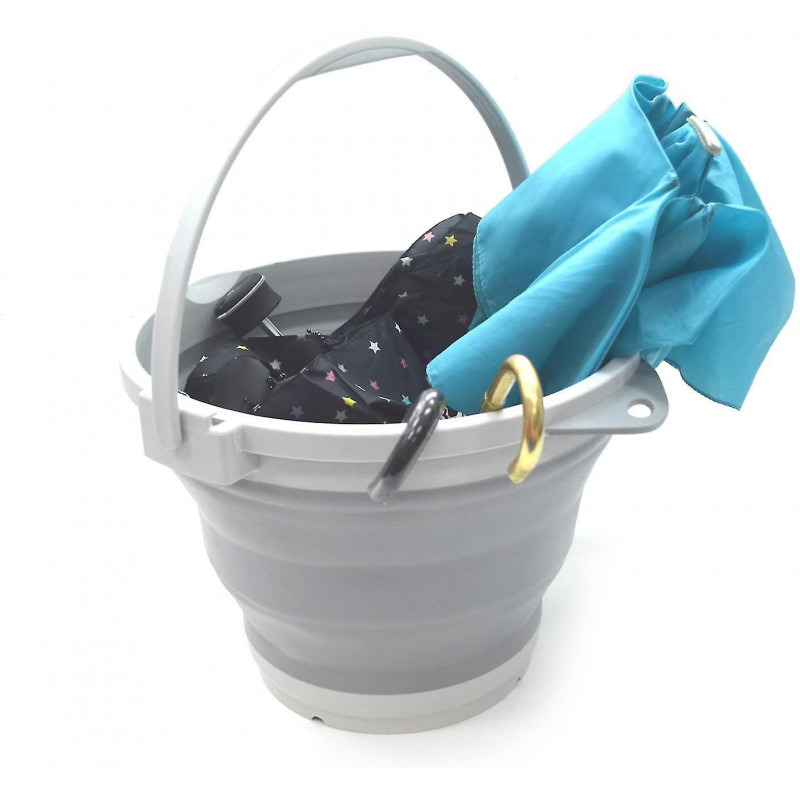 10l (2.64gallon) Collapsible Fishing Bucket With Locking Lid - Foldable Round Tub - Portable Plastic Water Pail - [...]