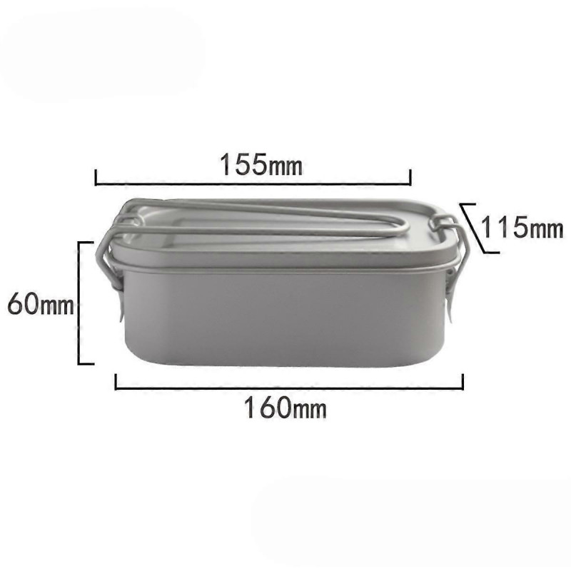 Lunch Box Easy to Clean Tableware Food Container for Home Travel Backpacking 1 Handle