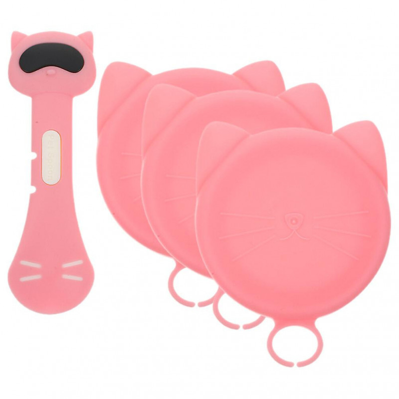 1 Set of Wear-resistant Can Lids Convenient Cat Food Spoons TRE Can Covers Pet Supply