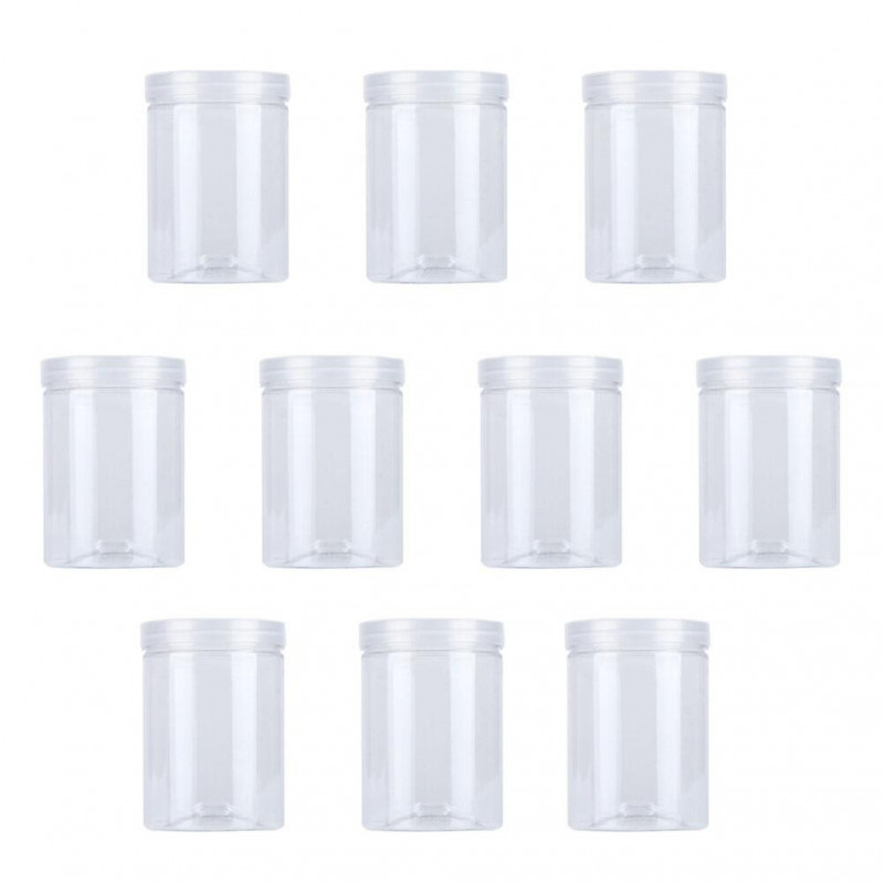 10pcs 500ml Plastic Transparent Food Jar Kitchen Sealed Can Snacks Containers for Cookies Scented Tea