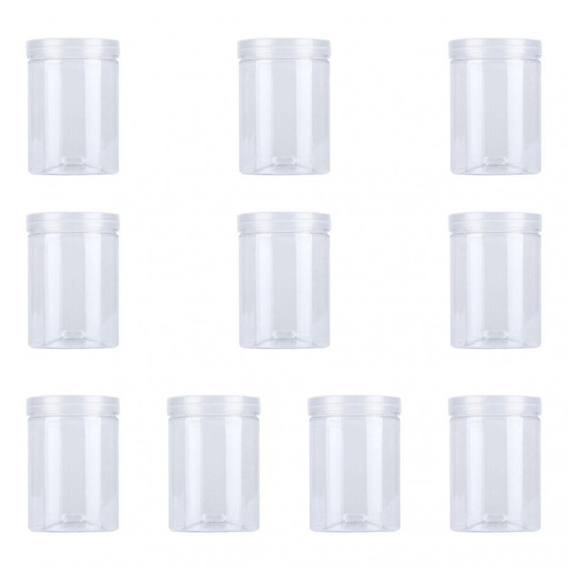 10pcs 500ml Plastic Transparent Food Jar Kitchen Sealed Can Snacks Containers for Cookies Scented Tea