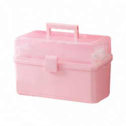 Pour Creative Pink Plastic Storage Box avec poignée Multi Layers Enfants Enfants Hair Bow Container Bin [...]
