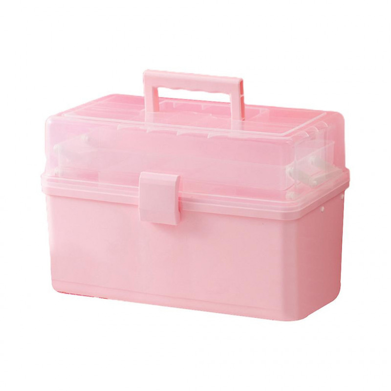 Pour Creative Pink Plastic Storage Box avec poignée Multi Layers Enfants Enfants Hair Bow Container Bin [...]