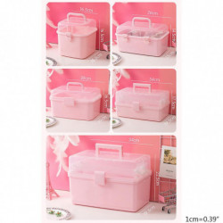 Pour Creative Pink Plastic Storage Box avec poignée Multi Layers Enfants Enfants Hair Bow Container Bin [...]