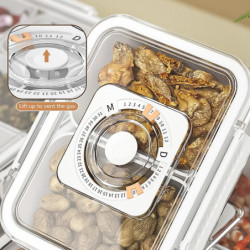 TY-90022 Airtight Food Storage Box with Timer PET+PP Spices Container, Size S (BPA-Free, No FDA)