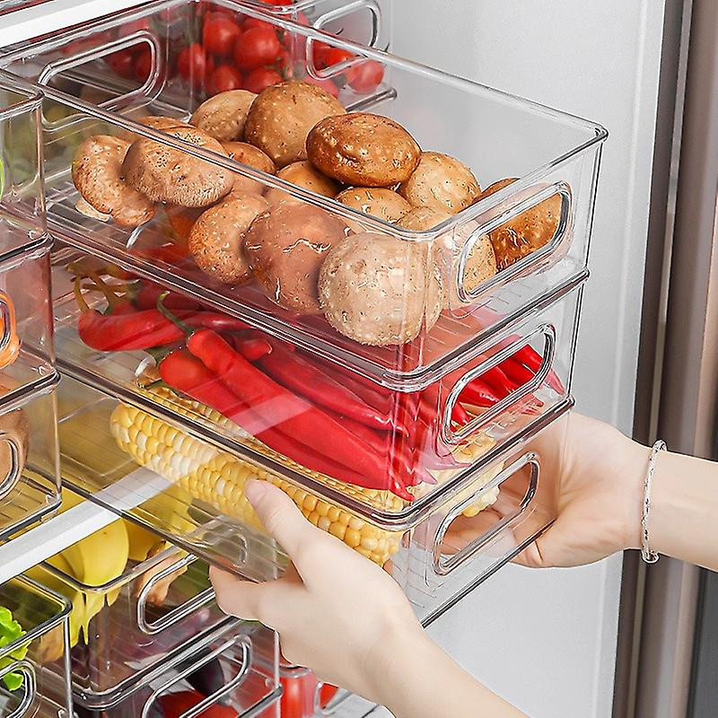 TY-0638 Kitchen Refrigerator Food Organizer Transparent PET Storage Box, Size S (BPA Free, No FDA)