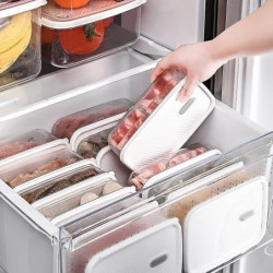 TY-59365 1350ml Refrigerator Food Organizers PE+PET Containers Bins with Lids (BPA-Free, No FDA)
