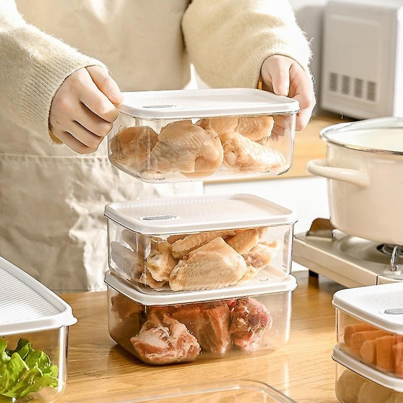 TY-59365 1350ml Refrigerator Food Organizers PE+PET Containers Bins with Lids (BPA-Free, No FDA)