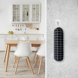 2pcs Plastic Bag Holder, Large Grocery Bags Holders, Wall Mount Garbage Plastic Bag Organizer, Shopping (check Black)