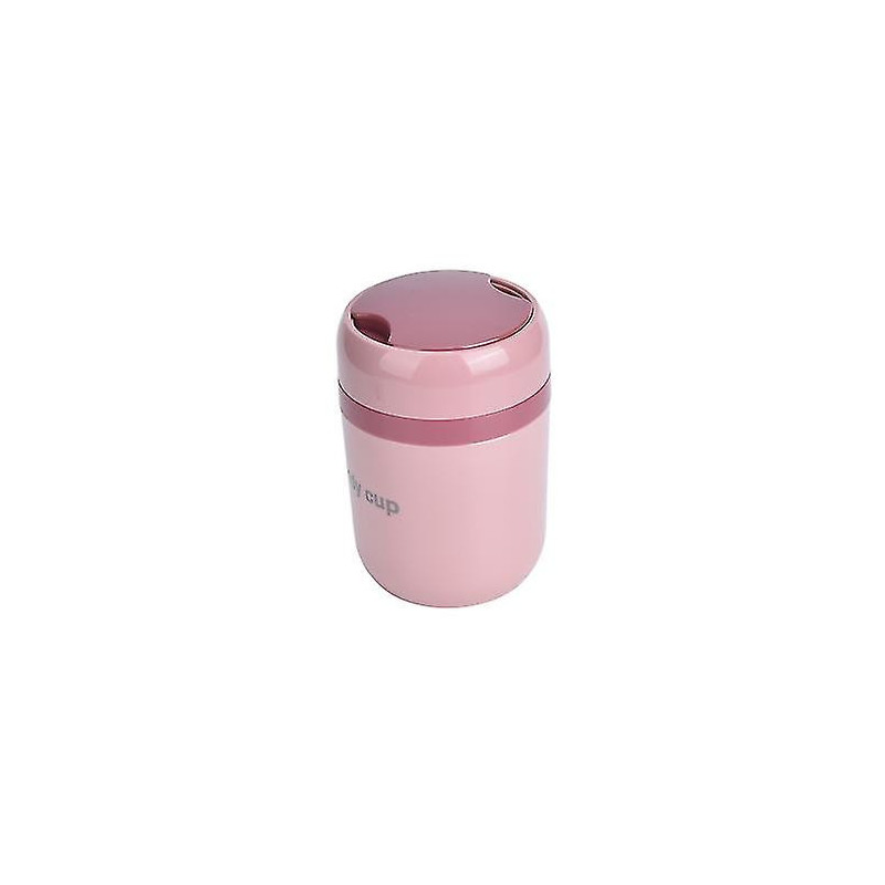 Insulated Soup Container 500ml - Double Anti-Scald Food Storage with Foldable Spoon (Nordic Pink)