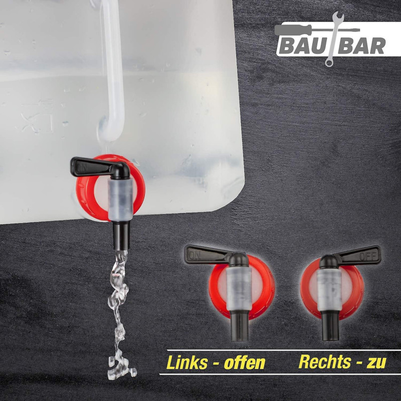 PIECES water canisters 10l | Foldable | with practical pouring tap and | Water canister for camping, outdoor etc. [...]