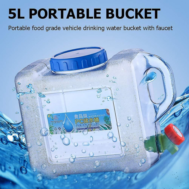 5L camping water canister, water container with tap, portable drinking water canister, camping water tank with [...]