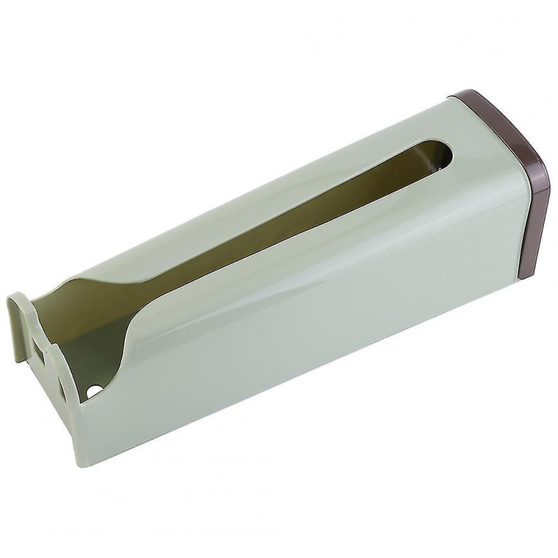 Plastic Wall Mount Grocery Bag Dispenser Holder Organizer - Recycle Bags Storage Box (Light Green)