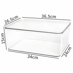 Storage Box Good Seal Dustproof Moisture-proof Transparent with Lid Large Capacity Oblong Rice Cereal Storage [...]