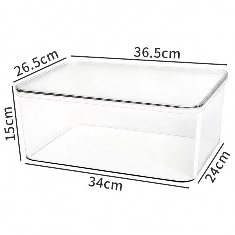 Storage Box Good Seal Dustproof Moisture-proof Transparent with Lid Large Capacity Oblong Rice Cereal Storage [...]