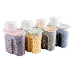 4pcshousehold Transparent Grain Storage Tanks, Kitchen Storage Boxes, Plastic Sealed Tanks