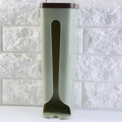 Plastic Wall Mount Grocery Bag Dispenser Holder Organizer - Recycle Bags Storage Box (Light Green)