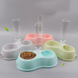 Pet Plastic Bowl Dog Food Utensils With Kettle Set Automatic Drinking Water Double Bowl Food Bowl High Quality
