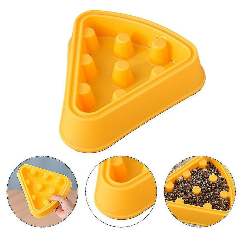 Pet Bowl Plastic Cartoon Pizza Type Slow Food Bowl High Quality