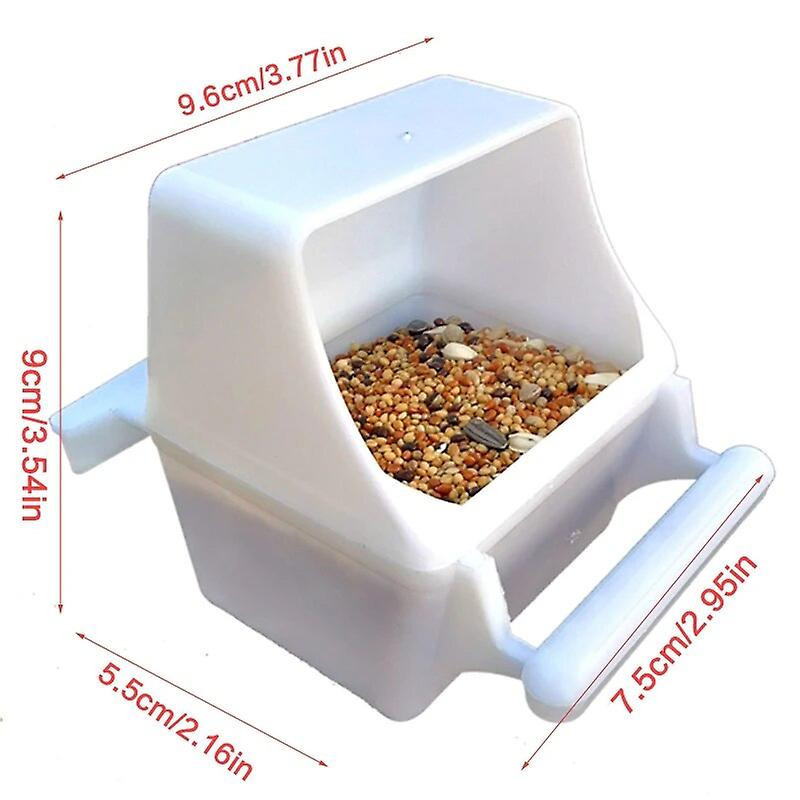 2PCS Mangeoires à oiseaux suspendues pour Cage Récipient alimentaire en plastique avec perchoir pour perruches