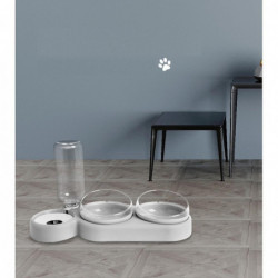 15 Small Dog Food Container, Cat Bowl And Automatic Feeding, Wet Food Detachment Or 2 Pieces For Pets, 3 In 1 | [...]