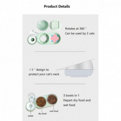 15 Small Dog Food Container, Cat Bowl And Automatic Feeding, Wet Food Detachment Or 2 Pieces For Pets, 3 In 1 | [...]