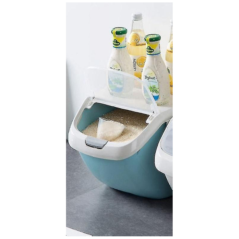 Blue 6kg Rice Grain Storage Box Sealed Moisture Proof Pet Food Storage