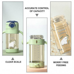 1pcs Measuring Straw Cup Portable Water Bottle Breast Container Feedin