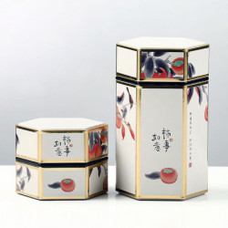 Boîte de stockage hexagonale en fer blanc Conteneur hermétique Réservoir Cas pour les collations au thé